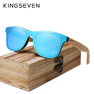 KINGSEVEN 2019 Bamboo Polarized Sunglasses Men Wooden Sun glasses Women Brand Original Wood Glasses Oculos de sol masculino