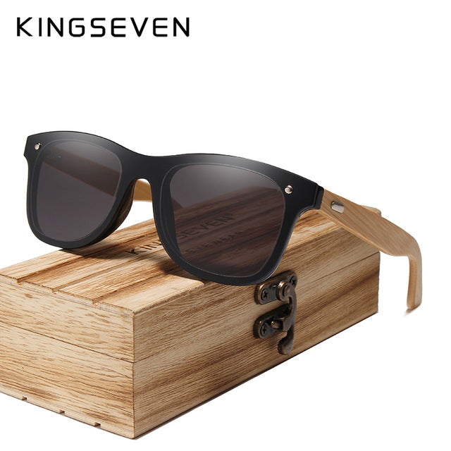 KINGSEVEN 2019 Bamboo Polarized Sunglasses Men Wooden Sun glasses Women Brand Original Wood Glasses Oculos de sol masculino