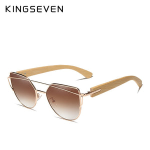 KINGSEVEN Handmade Wood Sunglasses Men Bamboo Sunglass Women Brand Design Original Wood Glasses Oculos de sol masculino