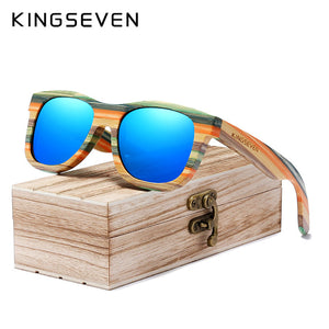 KINGSEVEN Retro Bamboo Sunglasses Men Women Polarized Mirror UV400 Sun Glasses Full Frame Wood Shades Goggles Handmade