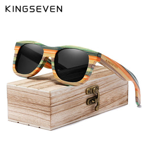 KINGSEVEN Retro Bamboo Sunglasses Men Women Polarized Mirror UV400 Sun Glasses Full Frame Wood Shades Goggles Handmade