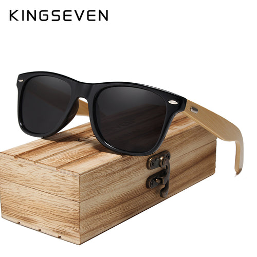 KINGSEVEN 2019 Bamboo Men Women Sunglasses Sun Glasses Polarized Retro Vintage Wood Lens Wooden Frame Handmade