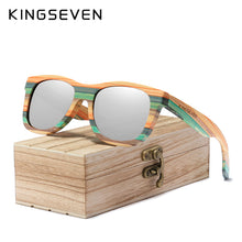 Load image into Gallery viewer, KINGSEVEN 2020 Retro Bamboo Sunglasses Men Women Polarized Mirror UV400 Sun Glasses Full Frame Wood Shades Goggles Handmade