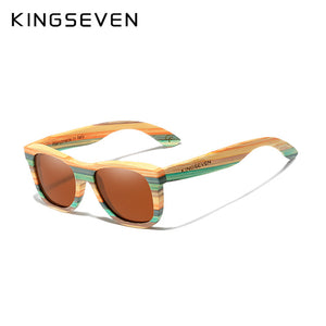 KINGSEVEN 2020 Retro Bamboo Sunglasses Men Women Polarized Mirror UV400 Sun Glasses Full Frame Wood Shades Goggles Handmade