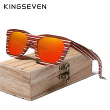 Load image into Gallery viewer, KINGSEVEN 2020 Handmade Polarized Sunglasses Women Men Layered Skateboard Wooden Frame Square Style Glasses Ladies Eyewear