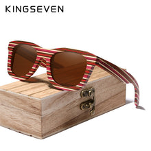 Load image into Gallery viewer, KINGSEVEN 2020 Handmade Polarized Sunglasses Women Men Layered Skateboard Wooden Frame Square Style Glasses Ladies Eyewear