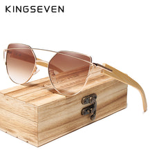 Load image into Gallery viewer, KINGSEVEN 2020 Handmade Wood Sunglasses Men Bamboo Sunglass Women Brand Design Original Wood Glasses Oculos de sol masculino