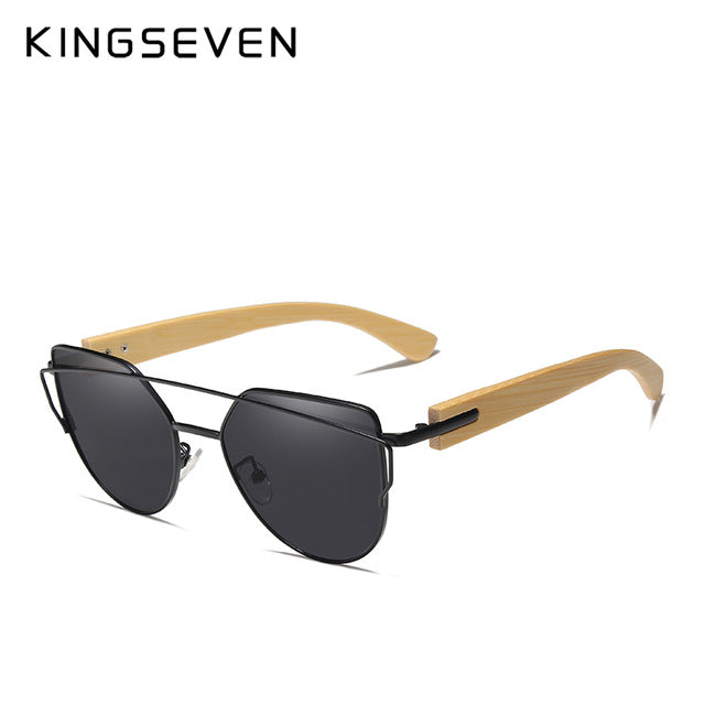 KINGSEVEN 2020 Handmade Wood Sunglasses Men Bamboo Sunglass Women Brand Design Original Wood Glasses Oculos de sol masculino