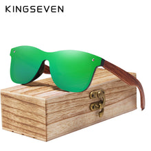 Load image into Gallery viewer, KINGSEVEN Rimless Polarized Wood Sunglasses Men Square Frame UV400 Sun glasses Women Sun glasses Male oculos de sol Feminino