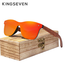 Load image into Gallery viewer, KINGSEVEN Rimless Polarized Wood Sunglasses Men Square Frame UV400 Sun glasses Women Sun glasses Male oculos de sol Feminino