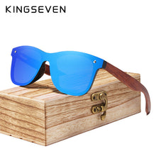 Load image into Gallery viewer, KINGSEVEN Rimless Polarized Wood Sunglasses Men Square Frame UV400 Sun glasses Women Sun glasses Male oculos de sol Feminino