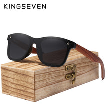 Load image into Gallery viewer, KINGSEVEN Rimless Polarized Wood Sunglasses Men Square Frame UV400 Sun glasses Women Sun glasses Male oculos de sol Feminino